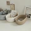 3 шт., корзина для хранения из хлопчатобумажной веревки, тканый скандинавский овальный органайзер, контейнеры, декоративные настольные ящики для хранения одежды, книг, полотенец, косметики