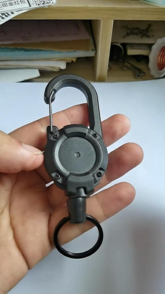 Выдвижной брелок для ключей Сверхпрочный Сверхпрочная вытяжная катушка Карабин Пружинное кольцо для ключей Инструмент для занятий спортом на открытом воздухе Брелок