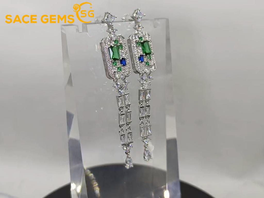 Sace Gems Классические серьги с цирконом из медного сплава для женщин, подарки на свадьбу
