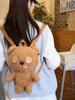 Plush Bear Itabag Backpack For Women With Zipper Closure And Inner Pocket For Daily Use