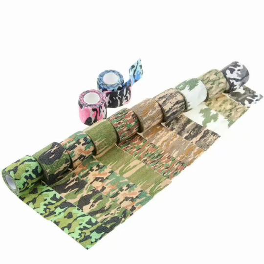 4.8m Camouflage Elastic Wrap Tape Hunt Disguise Elastoplast Self Adhesive Sports Protector Knee Finger Ankle Athletic Bandage