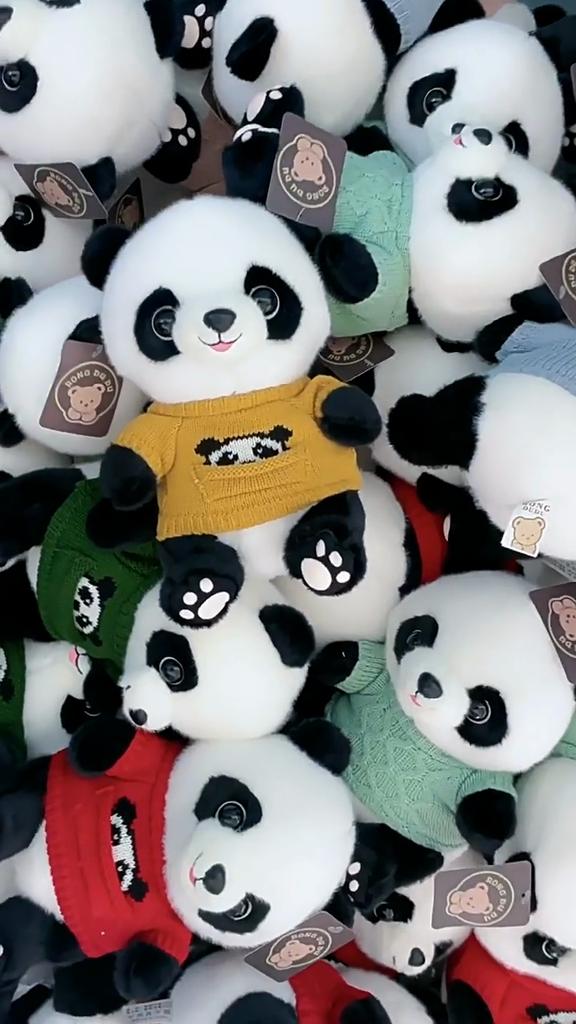 Panda Cartoon Plush Toy For Childrens Room Decor And Play