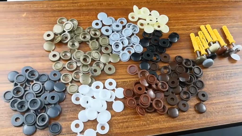 300pcs Hinged Plastic Screw Cap Cover Fold Snap Protective Cap Button Nuts Bolts Fixing Caps For Furniture Decorative Hardware