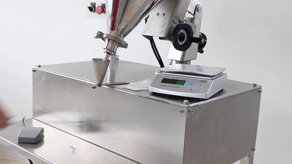 ZONESUN Semi Automatic Auger Filling Machine Small Dosage Food Powders Pellets Sugar Plastic Granules Packaging ZS-FM100P