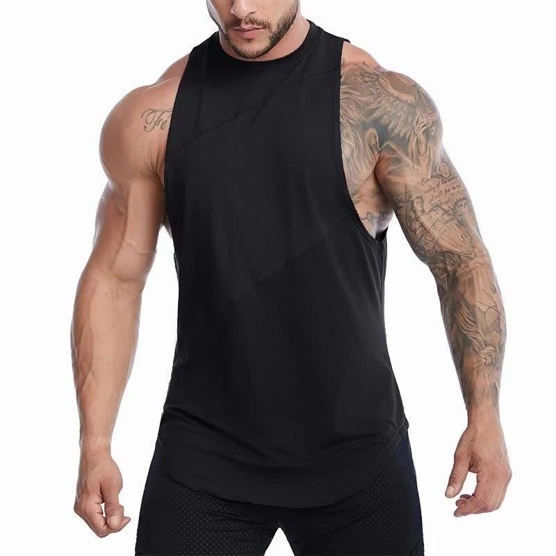 Muscleguys Printed Cotton Gym Clothing Men Fitness Singlets Bodybuilding Stringers Tank Top Men Workout Vests Sportswear Sleeveless T-Shirt
