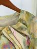 Топ из сетки с длинными рукавами и принтом, двухслойный, для женщин, осенний, новый, популярный пуловер с V-образным вырезом