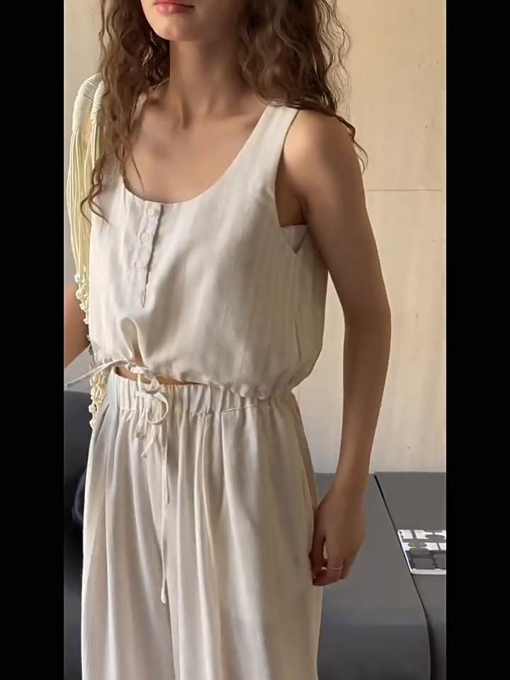 Johnature Summer Korean Resort Striped Loose Loose Pants Casual Wide-leg Breathable Full Length Trousers Women