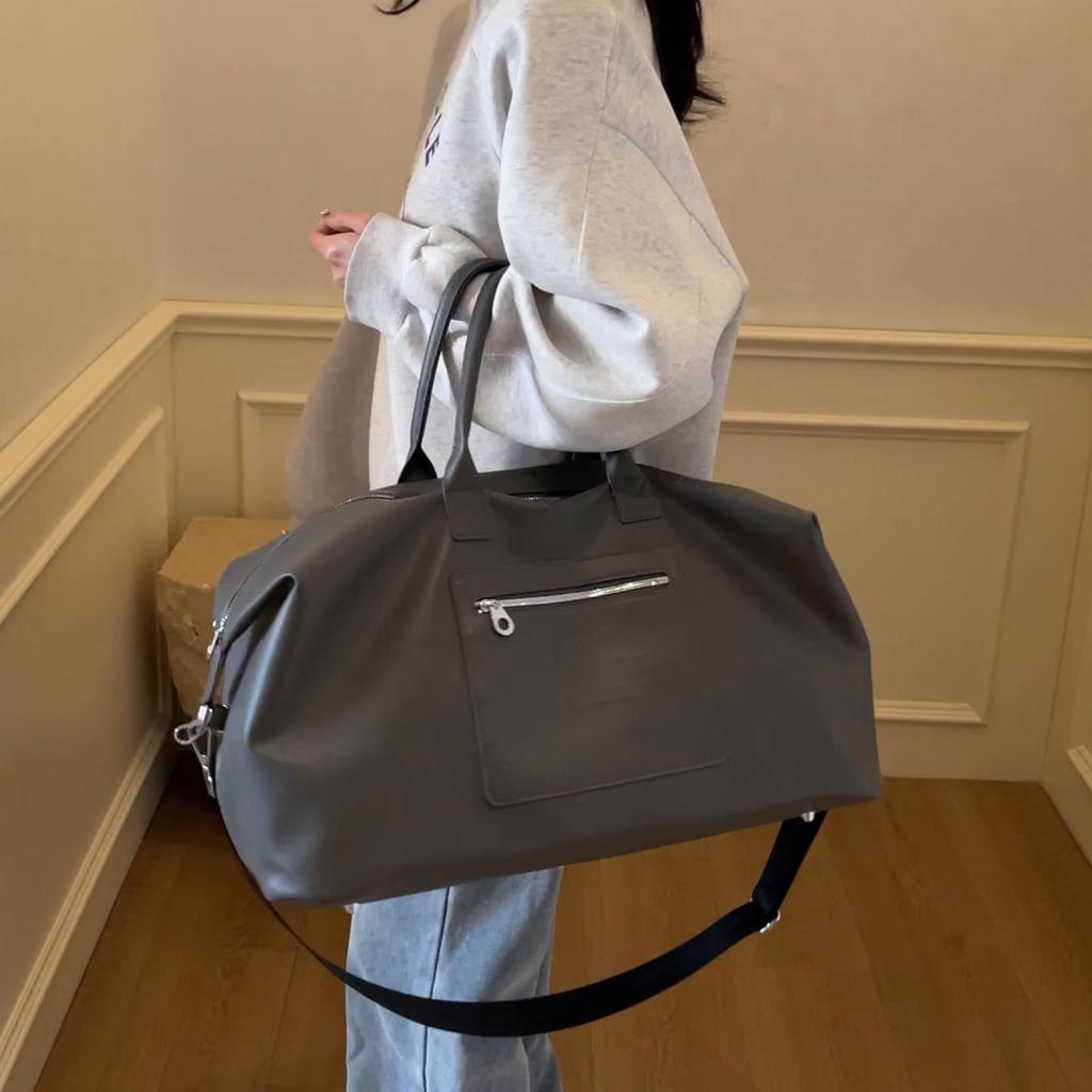 Travel Bag Short Distance Student Duffel Bag Unisex PU Shoulder Bag Waterproof Yoga Storage Bag with Dry Wet Separation