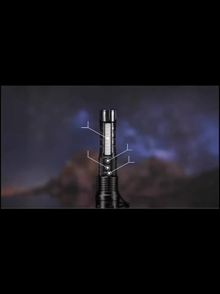 Мощный перезаряжаемый светодиодный фонарик с боковым светом, фонарь для кемпинга на открытом воздухе, фонарь для пеших прогулок, фонарик с ярким светом