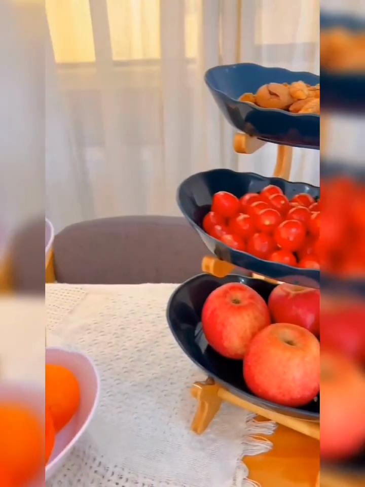 Креативный 1/2/3-уровневый роскошный поднос из бамбукового дерева для фруктов, закусок, конфет, десертов, кухонной посуды, многоуровневый держатель для сервировочной корзины в европейском стиле