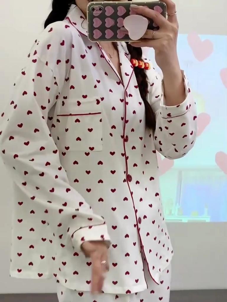 Korean Style Spring Autumn Rest Pajamas for Women Fashion Long Sleeve Pants High Grade Elegant Comfortable Lapel Loungewear