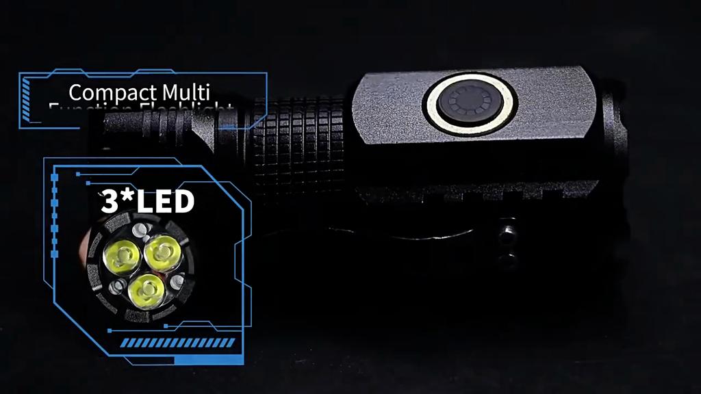 LED Mini Flashlight Type-C Rechargeable Pocket Zoom Flashlight 3 Lighting Modes Suitable for Outdoor Hiking Camping Fishing