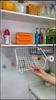 Multifunction Kitchen Under Cabinet Hanging Storage Basket Spice Rack Organizer with Cup Utensils Roll Holder Metal Wire Shelf