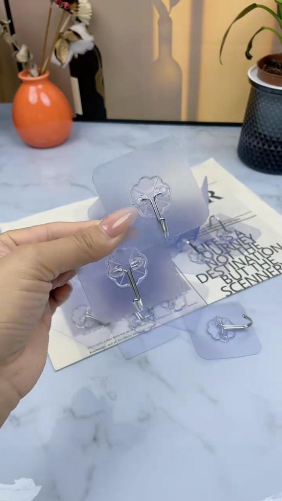 10 шт. Прочные настенные крючки, без перфорации и липкие, для настенного монтажа, идеально подходят для организации кухни и ванной комнаты, прозрачные несущие крючки