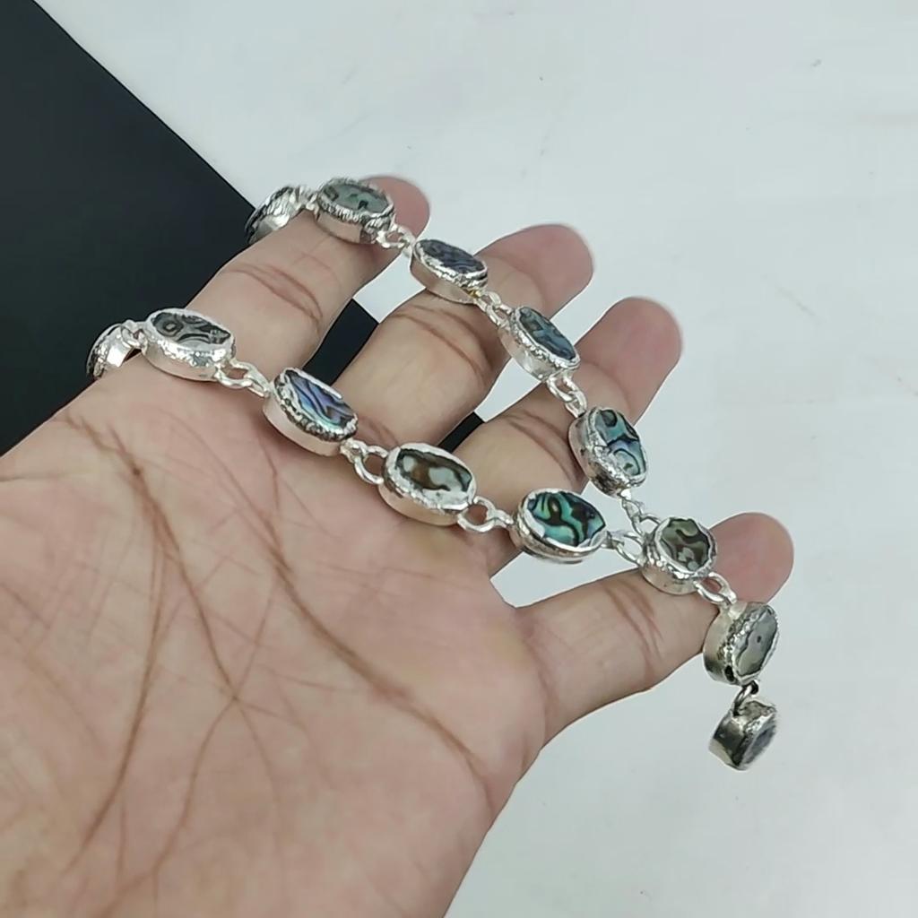 Изящное ожерелье из драгоценных камней в виде ракушки-ушка ручной работы из серебра 925 пробы, серебряное ожерелье из ракушки-ушка для жены, ожерелье унисекс, праздничный наряд в подарок