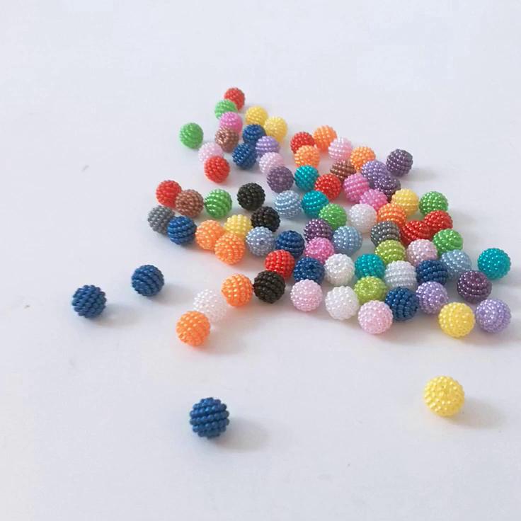 500G Acrylic Beads Bayberry Beads Round Loose Beads Fit Europe Beads For Jewelry Making