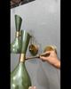 Mid Century Modern Brass Wall Sconce: Italian Diabolo Olivine Bedside Lamp