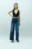 Women's Dark Blue Wide Leg Long Jeans