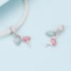 BAMOER 925 Sterling Silver Pendant Summer Pink Enamel Flamingo Pendant Charms for Snake Bracelet
