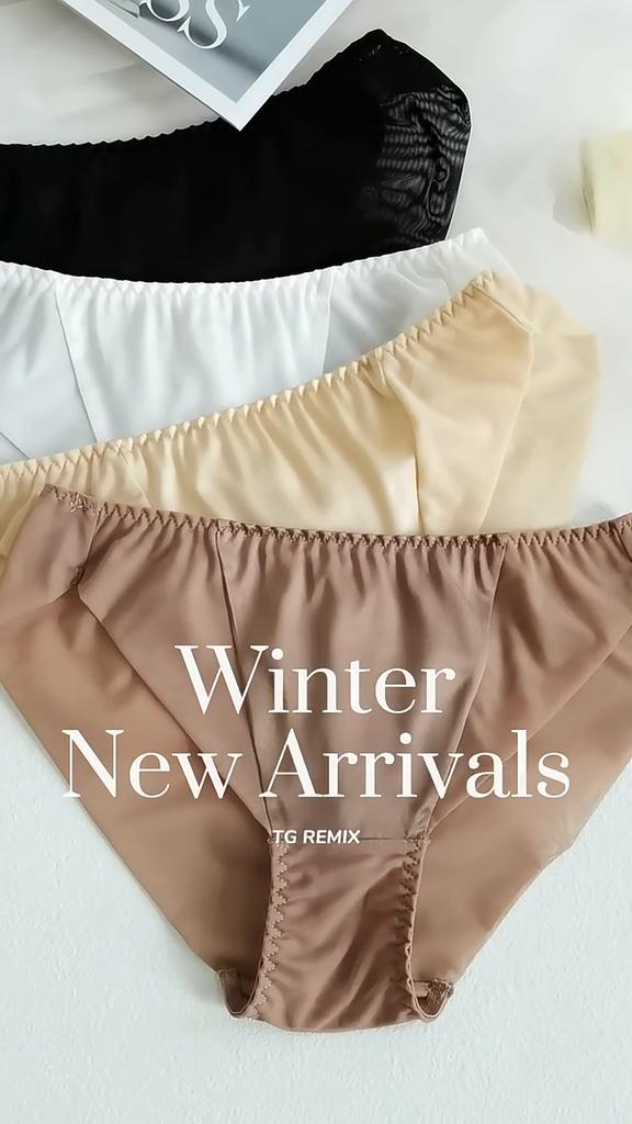 1 Pc Low Waist Sexy Lace Triangle Briefs Silky Smooth and High Elasticity Silk Home Underwear Briefs