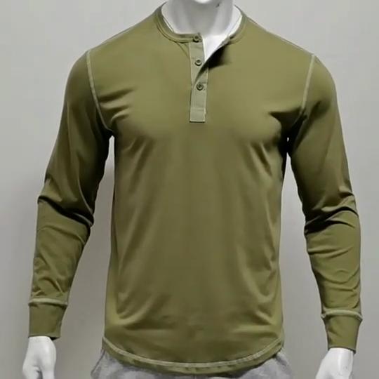 Мужская рубашка хенли с длинным рукавом в европейском и американском стиле на весну и осень, футболка с круглым вырезом, модный повседневный топ в стиле пэчворк