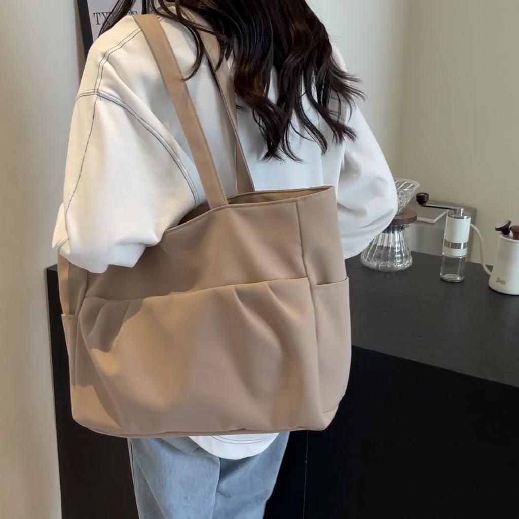 Холщовая сумка женская сумка через плечо большая вместительная сумка для поездок на работу однотонная сумка