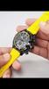 Fashion Watches for Men Military Sport Chronograph Quartz Wristwatch with Yellow Silicone Strap Luminous Hands Date Analog Watch