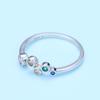 BAMOER 925 Sterling Silver Romance Colorful Bubbles Rings, Women Multicolor Zircon Resizable Rings