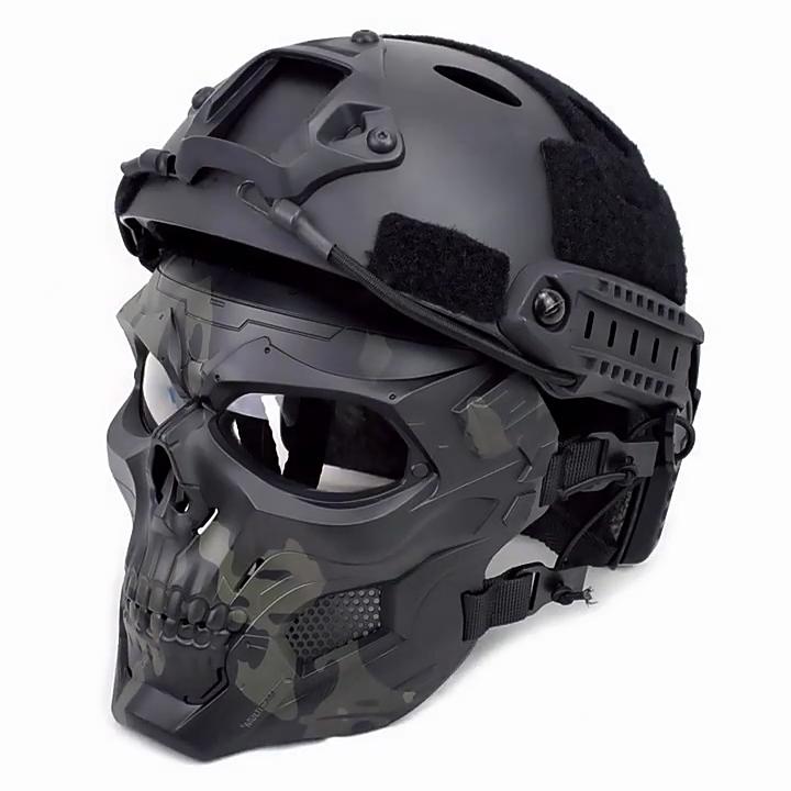 CS Wargame Protective Tactical Helmet Mask Set Halloween Party Scary Skull Messenger Horror Mask for Cosplay Game