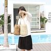 Yogodlns Summer Straw Shoulder Bag Women Large Capacity Rattan Bucket Bag Handmade Woven Beach Bag