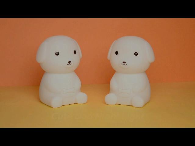 Силиконовый ночной фонарь для собак, светодиодный светильник с зарядкой через USB, красочный светильник, умный стальной светильник