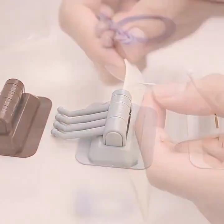 Kitchen Bathroom Wall Mount Self Adhesive Hooks Rotary Towel Sundries Hanger Plastic Towel Hook Rotatable Holder Wall Hooks