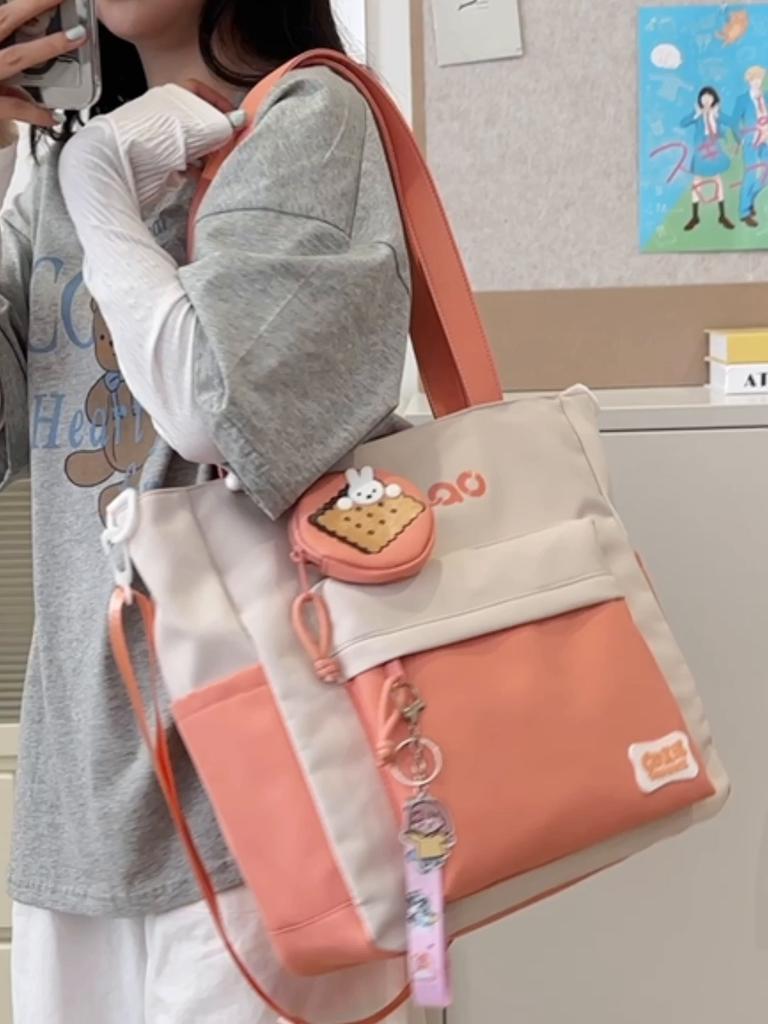 Классная сумка через плечо, женская пригородная сумка через плечо большой вместимости, студенческая сумка для обучения