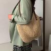 Summer Straw Bucket Shoulder Bag Women Large Capacity Beach Bags Vacation Rattan Tote Bag
