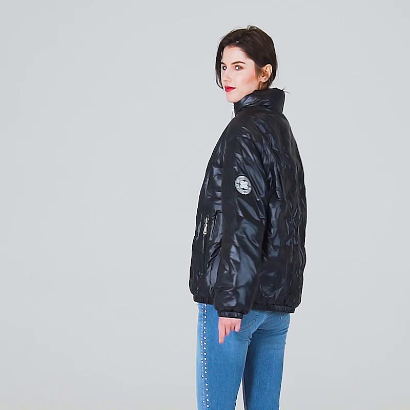 ziai Женское хлопковое пальто, короткое осеннее теплое водонепроницаемое модное зимнее пальто с воротником-стойкой, женская верхняя одежда