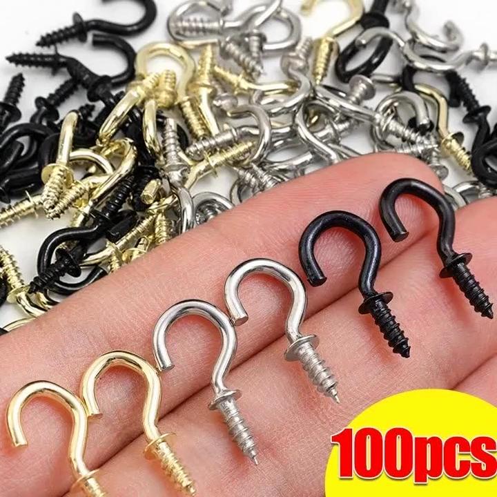 10 шт. железных стальных крючков, прочные потолочные крючки, многоцелевой винтовой крючок, саморез для дерева, крючки для подвешивания