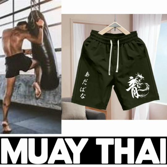 China Chinese Black Dragon Letter Muay Thai Boxing Kickboxing Shorts 3D Print Training Unisex Men Women Quick Dry Fitness Gym Sport Workout Casual