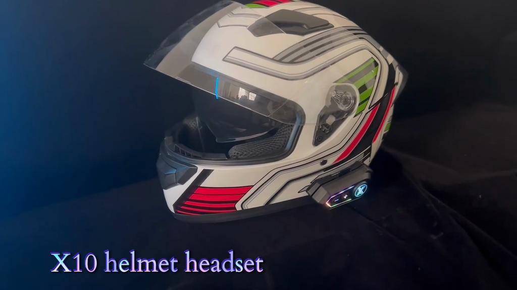 X10 Bluetooth 5.4 гарнитура для шлема мотоциклиста для мотоциклиста беспроводной набор для звонков на телефон водонепроницаемые наушники MP3-плеер для мотоцикла