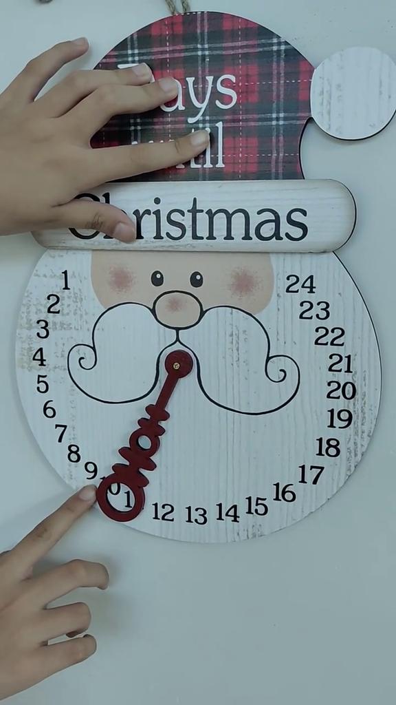 Christmas Advent Calendar Wooden Countdown for Holidays Indoor Outdoor