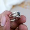 925 Sterling Silver Labradorite Gemstone Oval Shape Ring For Women