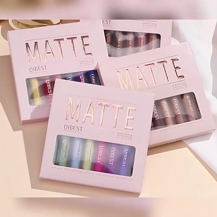 QIBEST Matte Liquid Eyeshadow Liquid Matte Finish Face Nude Earth Color Three-dimensional Eye Cheeks