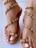 Женские сандалии на плоской подошве со стразами, туфли без шнуровки в стиле бохо, повседневные летние сандалии