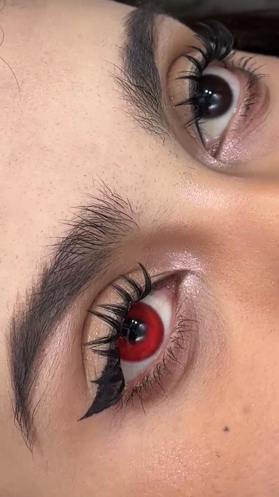 Красные контактные линзы на Хэллоуин с комическими глазами класса 14,5 мм, красные глаза вампира, косплей, костюм маленькой ведьмы на Хэллоуин, глаза, ежегодное использование