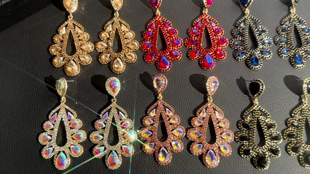 Модные блестящие стеклянные стразы длинные серьги-подвески темпераментные серьги элегантные трендовые серьги женские серьги 1 пара