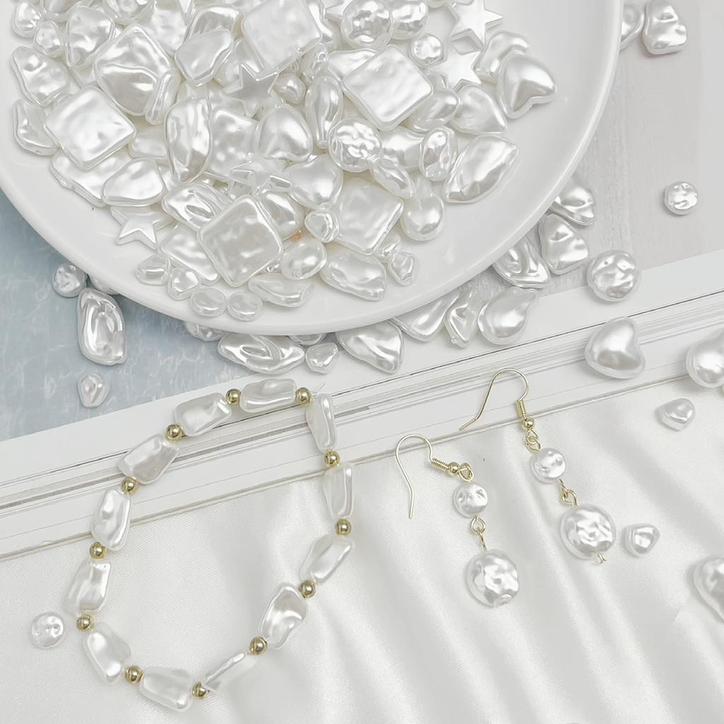 Геометрическая форма имитация жемчуга из АБС-пластика, бусины с прямым отверстием, браслет «сделай сам», ювелирные аксессуары