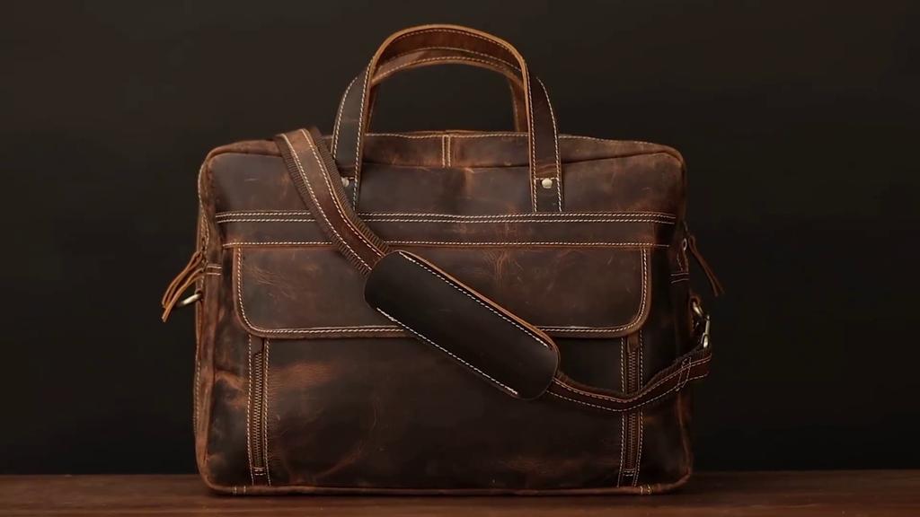 Leather Briefcase for Men, Top Choice Gifts, Handcrafted Laptop Bag