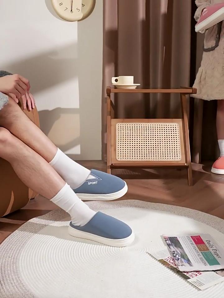 Boys and Girls Autumn and Winter Home Indoor Couple Thick Bottom Non-Slip Home Cotton Slippers
