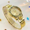 Elegant Women Quartz Watches Sparkling Rhinestone Dial Calendar Waterproof Casual Dress Wrist Watch