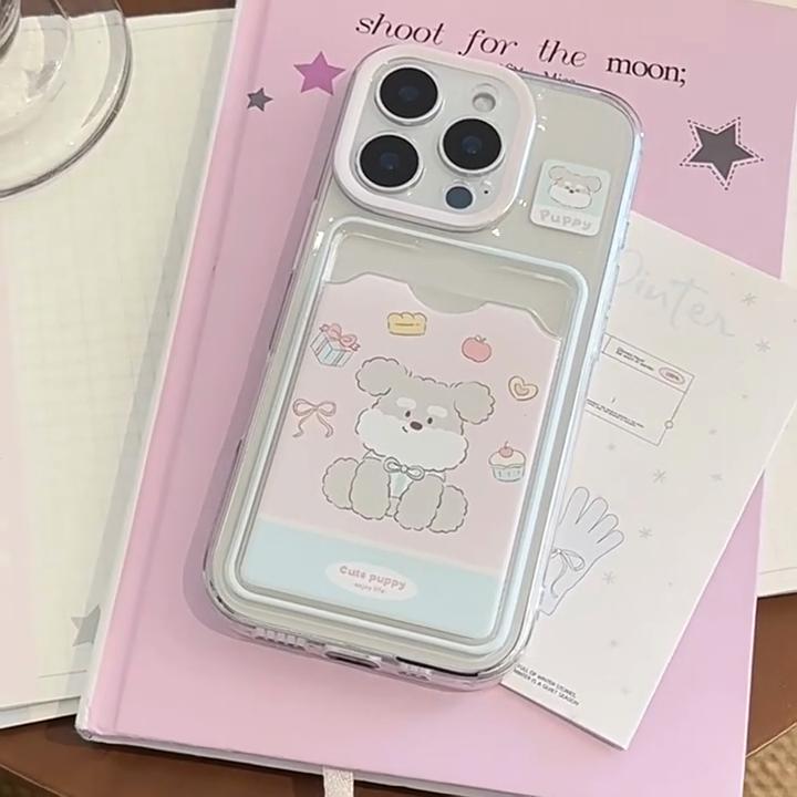 Чехол-картхолдер для телефона Apple MVUCA с красочным мультяшным принтом в горошек