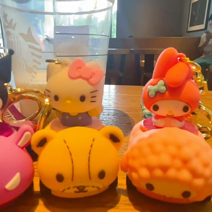 Милый мультяшный Sanrio Брелок для ключей автомобиля Подвеска для сумки Креативное украшение для автомобилей Карточка с тигром Jg-1083